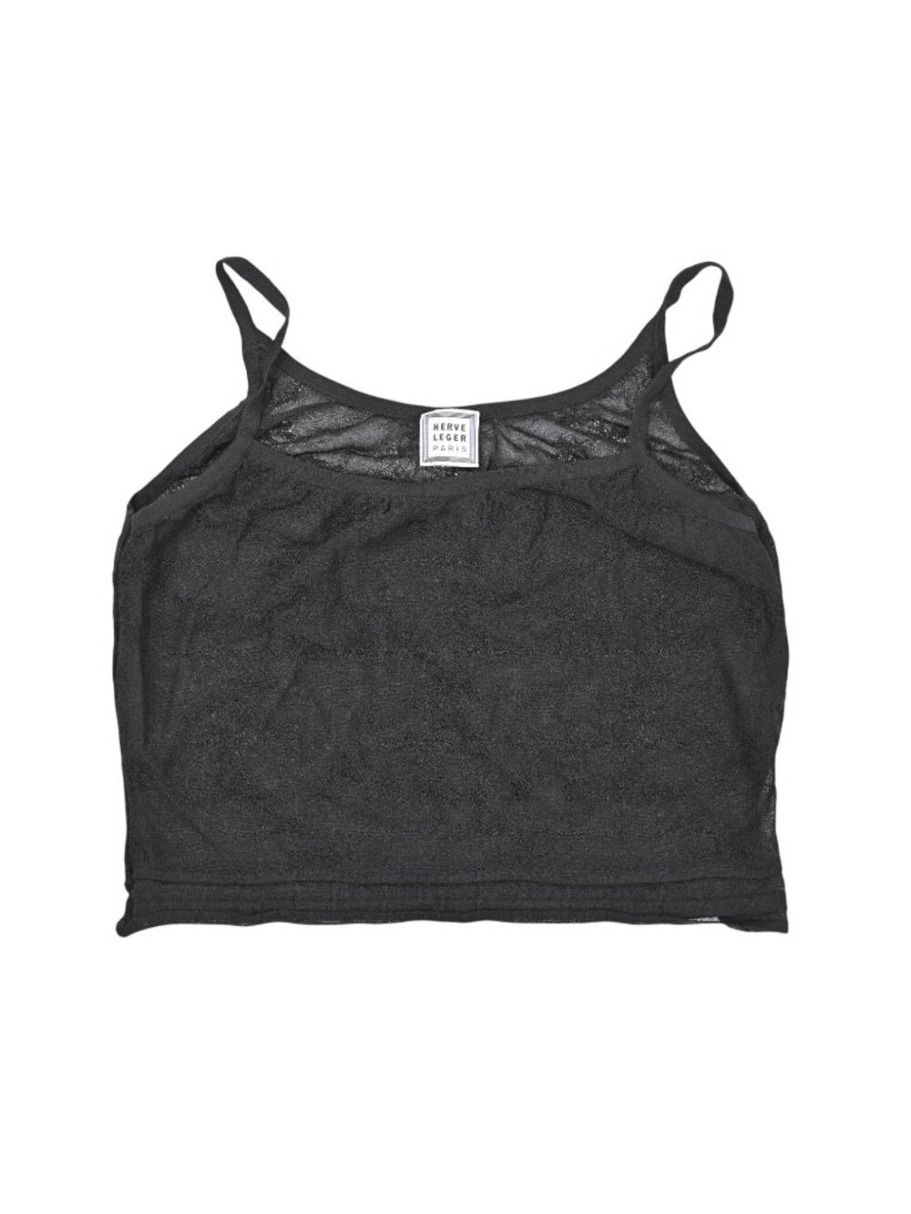 Herve Leger Vintage Y2K Sheer Knit Cami Top in Black